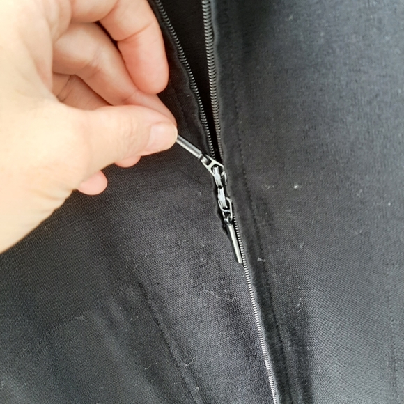 Eileen Fisher Crepe Viscose Zip Front Tunic Hoodie - Picture 6 of 11